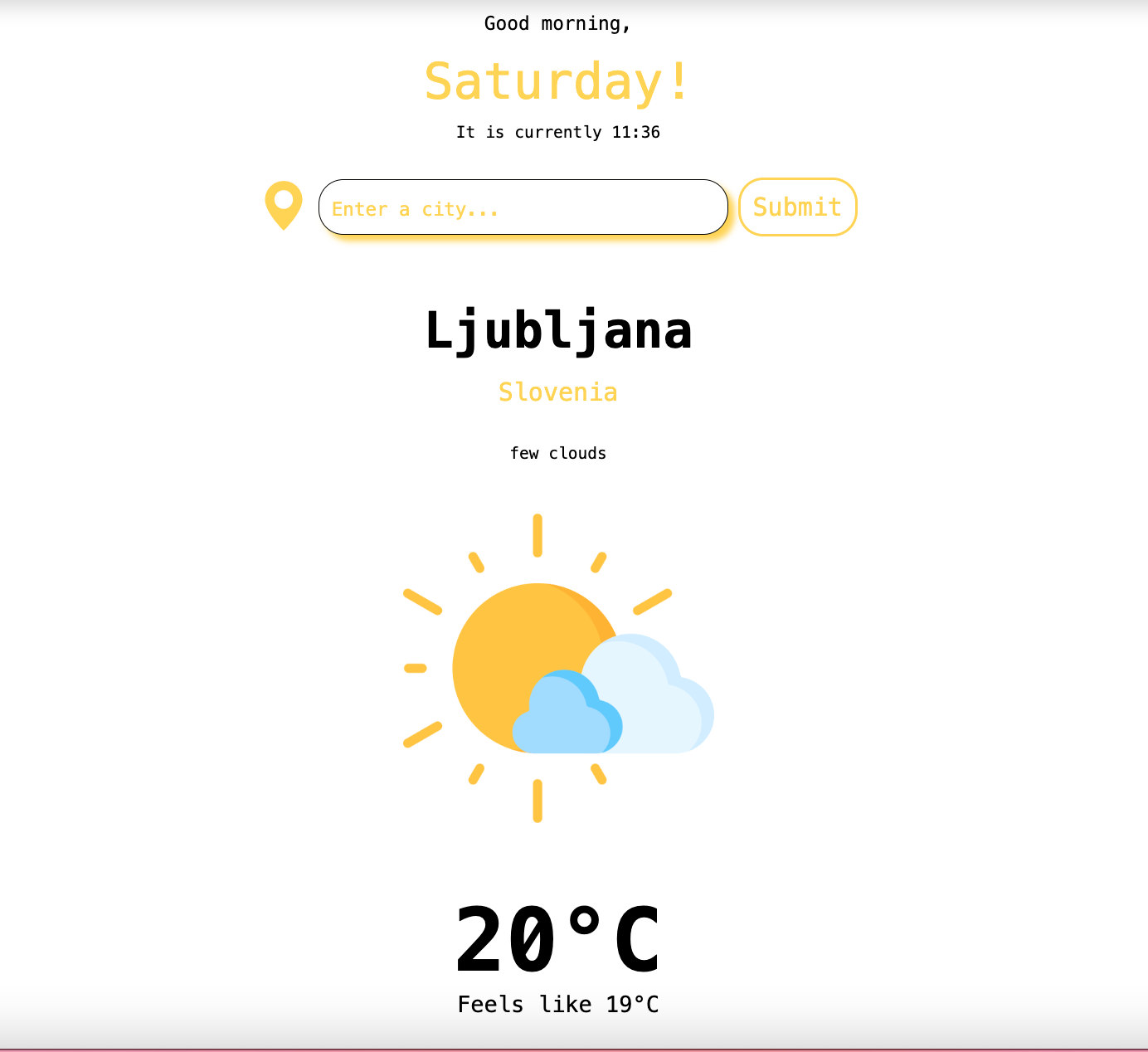 Weather app page preview photo